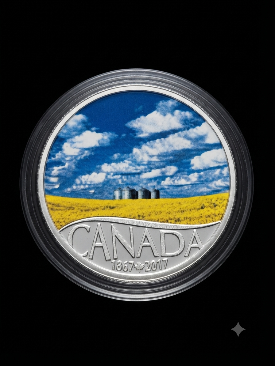 2017 $10 Fine Silver Coin 🌾Canola field 🚜