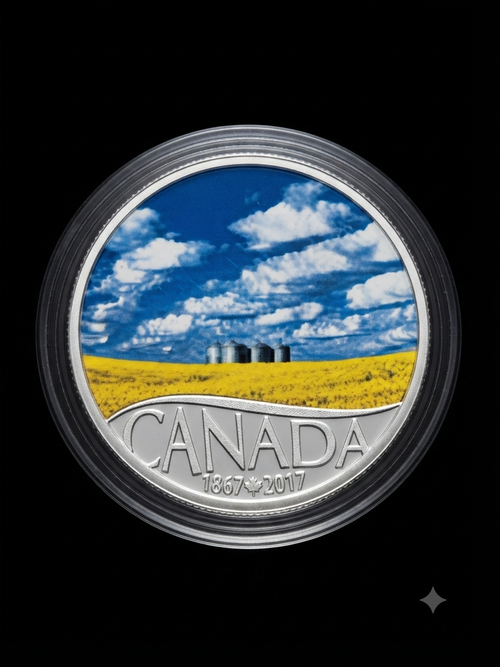 2017 $10 Fine Silver Coin 🌾Canola field 🚜