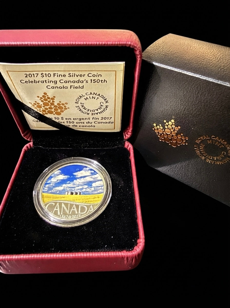 2017 $10 Fine Silver Coin 🌾Canola field 🚜